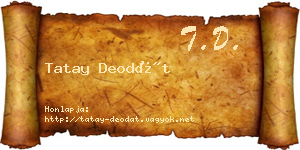 Tatay Deodát névjegykártya